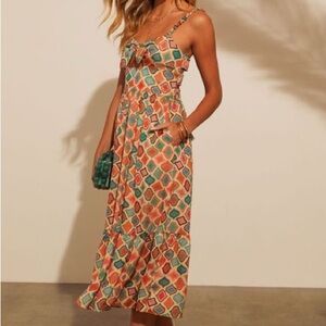 Vici Multicolor Geometric Maxi Dress
